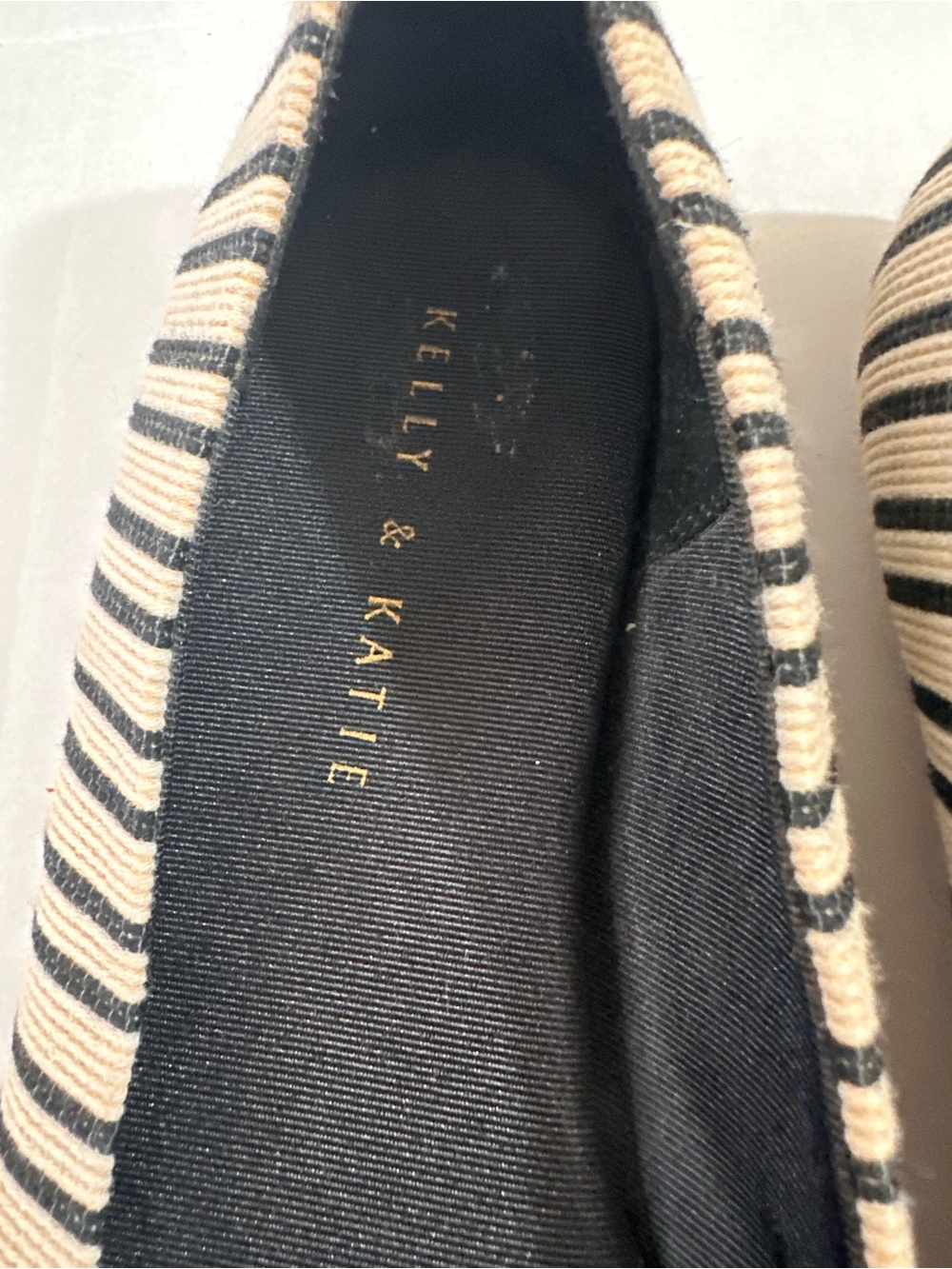 Kelly & Katie Parissa Canvas Ballet Flats black white Striped Size 11 - Picture 4 of 9